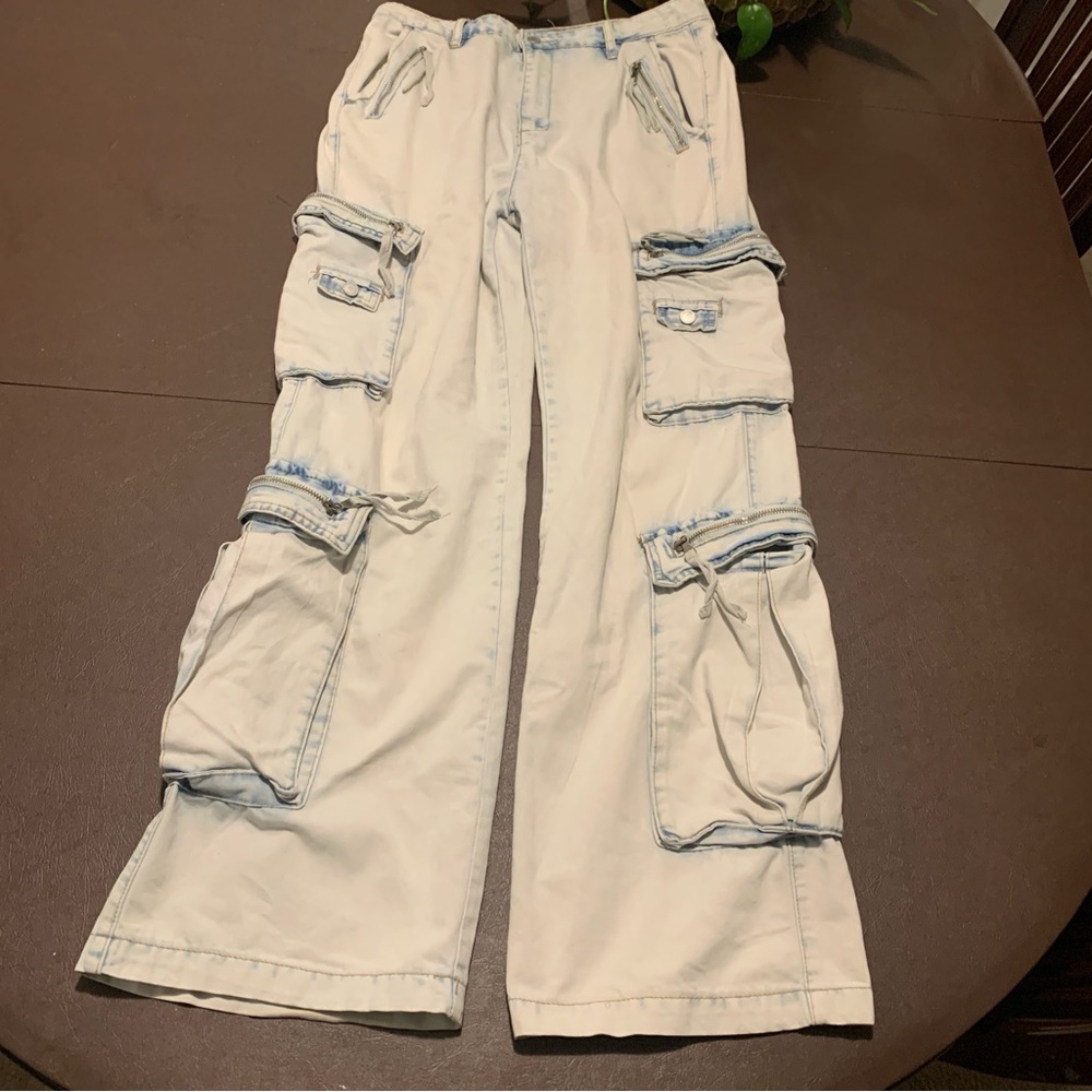 Blank NYC Franklin Rib Cage Pants Oversized Cargo Pockets 27x30